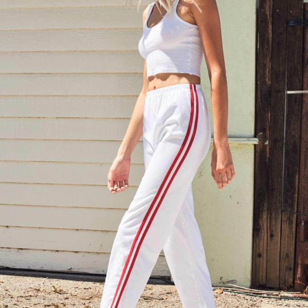 Brandy Melville white wide leg sweatpants